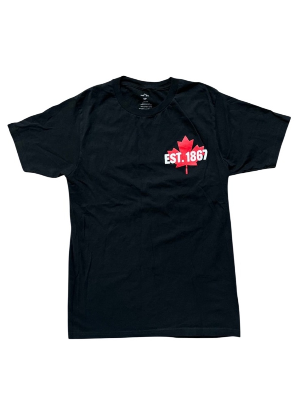 ⚠️4/$15⚠️ Canada Tee Semi-Fitted 100% Cotton Black Small